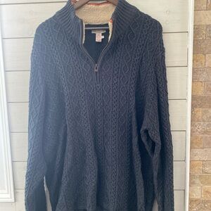 Men's Carbon 2 Cobalt Size XL Cable Knit Sweater 100% Cotton